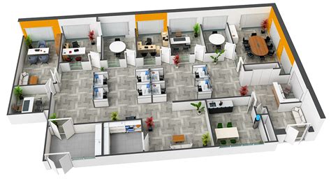 3d floor plan kit office